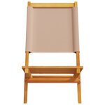 vidaXL Chaises de jardin pliantes lot de 6 taupe tissu et bois massif