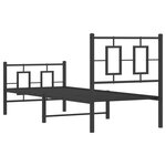 vidaXL Cadre de lit métal sans matelas avec pied de lit noir 80x200 cm