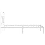 vidaXL Cadre de lit métal avec tête de lit blanc 90x190 cm