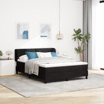 Lit Box Spring vidaXL avec Matelas Noir 160x200 cm en Velours