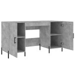 Bureau table poste de travail meuble d'ordinateur informatique étude 140 x 50 x 75 cm bois d'ingénierie gris 02_0023838