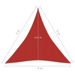 vidaXL Voile d'ombrage 160 g/m² Rouge 4x5x5 m PEHD