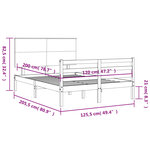 vidaXL Cadre de lit sans matelas blanc 120x200 cm bois massif