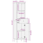 vidaXL Armoire de salle de bain 38x33x160 cm bois massif d'acacia
