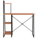 vidaXL Bureau avec étagère Noir et marron 102x50x117 cm