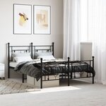 vidaXL Cadre de lit métal sans matelas avec pied de lit noir 140x200cm