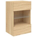 vidaXL Meubles TV muraux lumières LED 2 Pièces chêne sonoma 40x30x60 5 cm