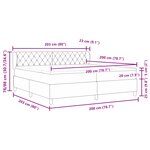 Lit coffre vidaXL avec matelas Gris clair 200x200 cm Velours