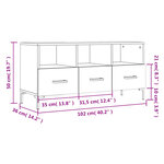 vidaXL Meuble TV chêne marron 102x36x50 cm bois d'ingénierie