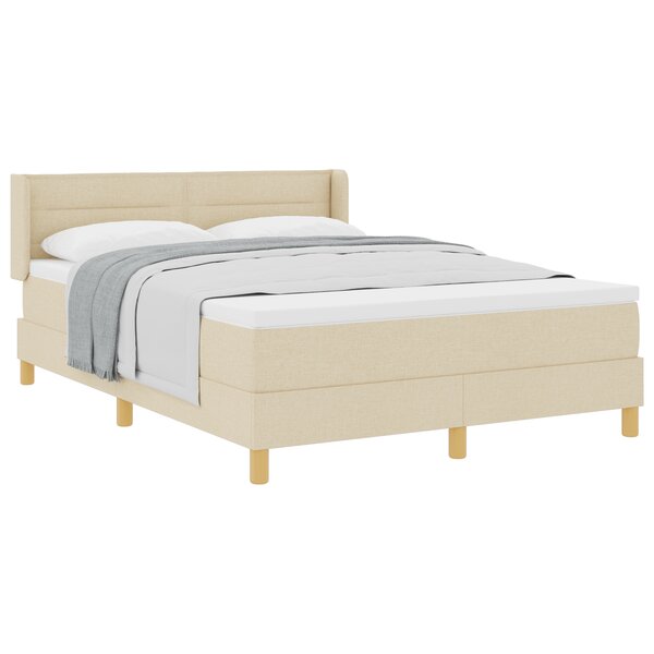 Lit à ressorts vidaXL avec matelas crème 140x200 cm en tissu