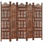 vidaXL Cloison de séparation 5 panneaux Marron 200x165cm Bois manguier