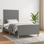 vidaXL Cadre de lit sans matelas gris foncé 100x200 cm tissu