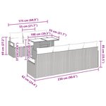 vidaXL Ensemble de Canapés de Jardin 8 Pièces avec Coussins en Rotin Poly Gris