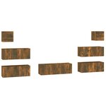 vidaXL Ensemble de meubles TV 7 Pièces Chêne fumé Bois d'ingénierie