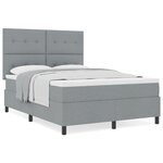 vidaXL Lit à sommier avec matelas Gris Clair 140x200 cm Tissu