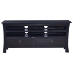 vidaXL Meuble TV Café noir clair 100x30x45 cm Bois d'acajou massif