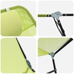 vidaXL Chaises longues pliantes 2 Pièces avec appui-tête en Textilène verte