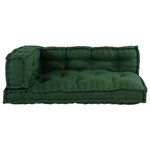 Coussin de sofa palette vidaXL avec accoudoirs et dossier en tissu vert