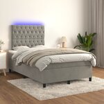 vidaXL Sommier à lattes de lit avec matelas LED gris clair 120x190 cm