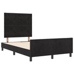 Lit vidaXL Noir 120x190 cm Velours