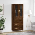 vidaXL Buffet haut Chêne marron 69 5x34x180 cm Bois d'ingénierie