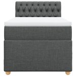 vidaXL Sommier à lattes de lit avec matelas Gris foncé 100x200cm Tissu