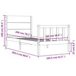 vidaXL Cadre de lit et tête de lit 100x200 cm bois massif
