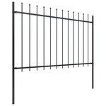 vidaXL Clôture de jardin avec dessus en lance Acier 10 2 x 1 2 m Noir