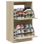 vidaXL Armoire à chaussures 2 tiroirs rabattables chêne sonoma