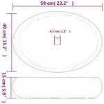 vidaXL Vasque à poser multicolore ovale 59x40x15 cm céramique