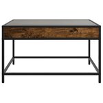 vidaXL Table basse avec LED infini chêne fumé 70x50x41 cm