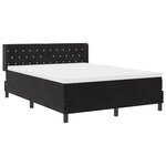 Lit à sommier tapissier avec matelas vidaXL Noir 140x190 cm Velours