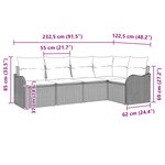 vidaXL Ensemble de canapé de jardin de 5 pièces avec coussins en poly rattan noir