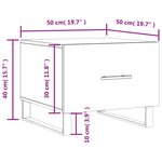 vidaXL Table basse blanc brillant 50x50x40 cm bois d'ingénierie