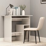 vidaXL Bureau Blanc brillant 80x45x74 cm Bois d’ingénierie