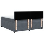 vidaXL Sommier à lattes de lit et matelas Gris foncé 180x200cm Velours