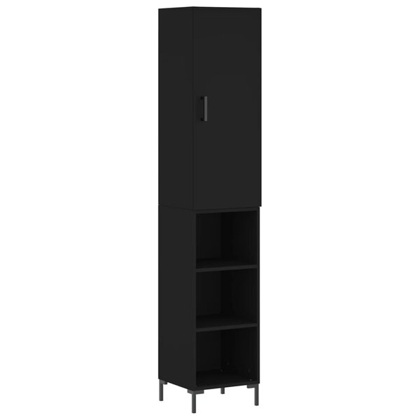 vidaXL Buffet haut Noir 34 5x34x180 cm Bois d'ingénierie