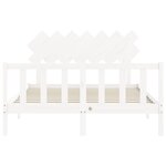 vidaXL Cadre de lit sans matelas blanc 140x190 cm bois de pin massif