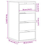 vidaXL Commode d'angle chêne fumé 40x41x76 cm bois d'ingénierie