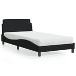 vidaXL Lit avec matelas noir 100x200 cm tissu