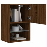 vidaXL Meuble TV avec lumières LED chêne marron 40 5x30x60 cm