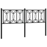 vidaXL Tête de lit métal noir 150 cm