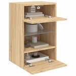 vidaXL Meubles TV muraux lumières LED 2 Pièces chêne sonoma 40x30x60 5 cm