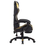 Chaise fauteuil siège pivotante de bureau informatique étude de jeux vidéo avec repose-pied Doré et similicuir or 02_0024218