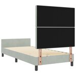 Lit vidaXL Gris clair 100x200 cm en Velours