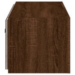 vidaXL Meuble TV mural avec lumières LED chêne marron 80x35x31 cm