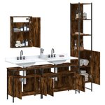 vidaXL Ensemble de meubles de salle de bain 4 Pièces Chêne fumé Bois