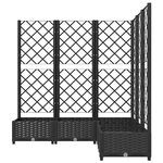 vidaXL Jardinière avec treillis noir 120x120x121 5 cm PP