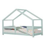 Lit cabane enfant LUCKY 120 x 180 bleu clair