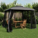 vidaXL Tonnelle avec double toit et parois en filet anthracite acier